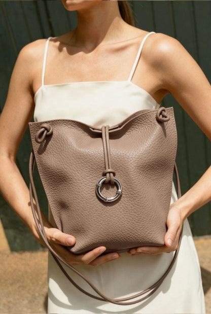The Elena Bag Taupe Shoulder bags The Bag Lab 