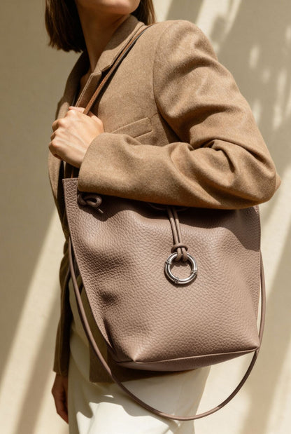 The Elena Bag Taupe Shoulder bags The Bag Lab 