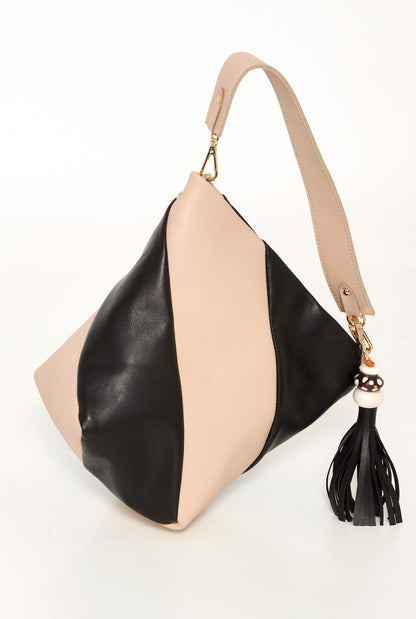 The Mini Lola Bag Bicolor Beige - Negro Hand bags The Bag Lab 