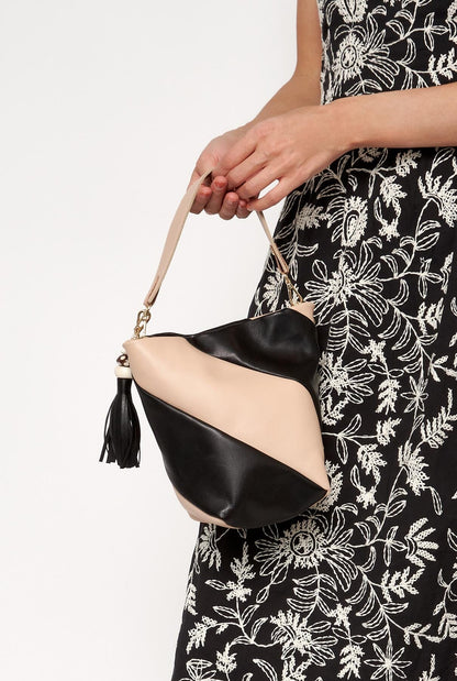 The Mini Lola Bag Bicolor Beige - Negro Hand bags The Bag Lab 