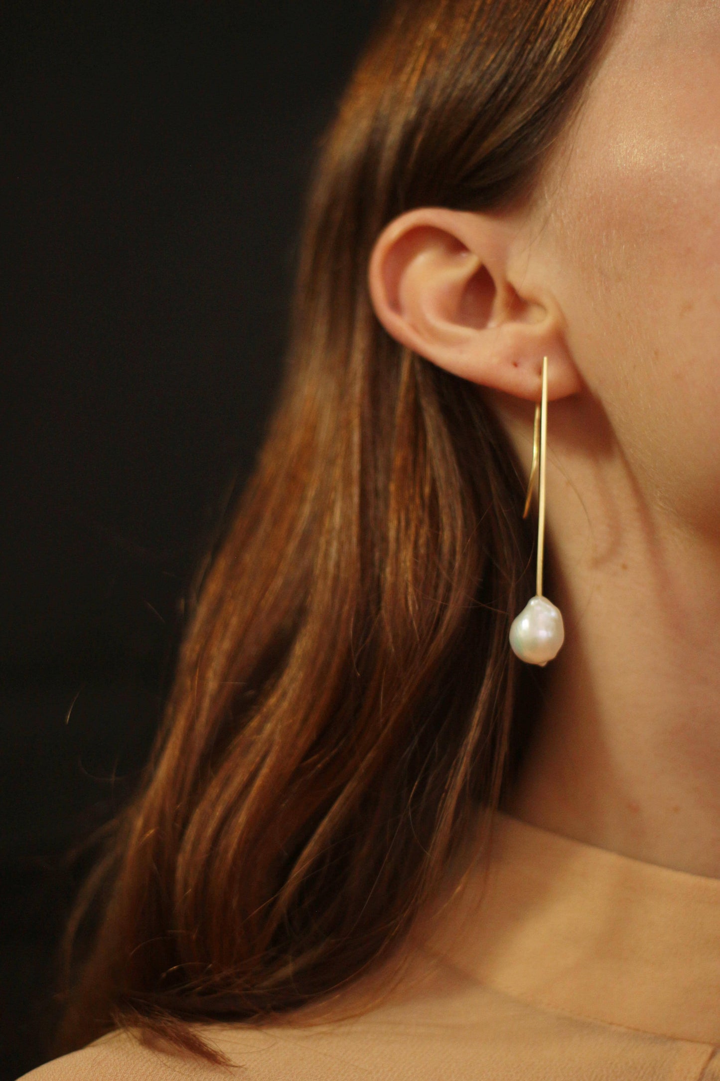 THE MOON PEARL EARRINGS - VERMEIL Earrings Albert Coll 