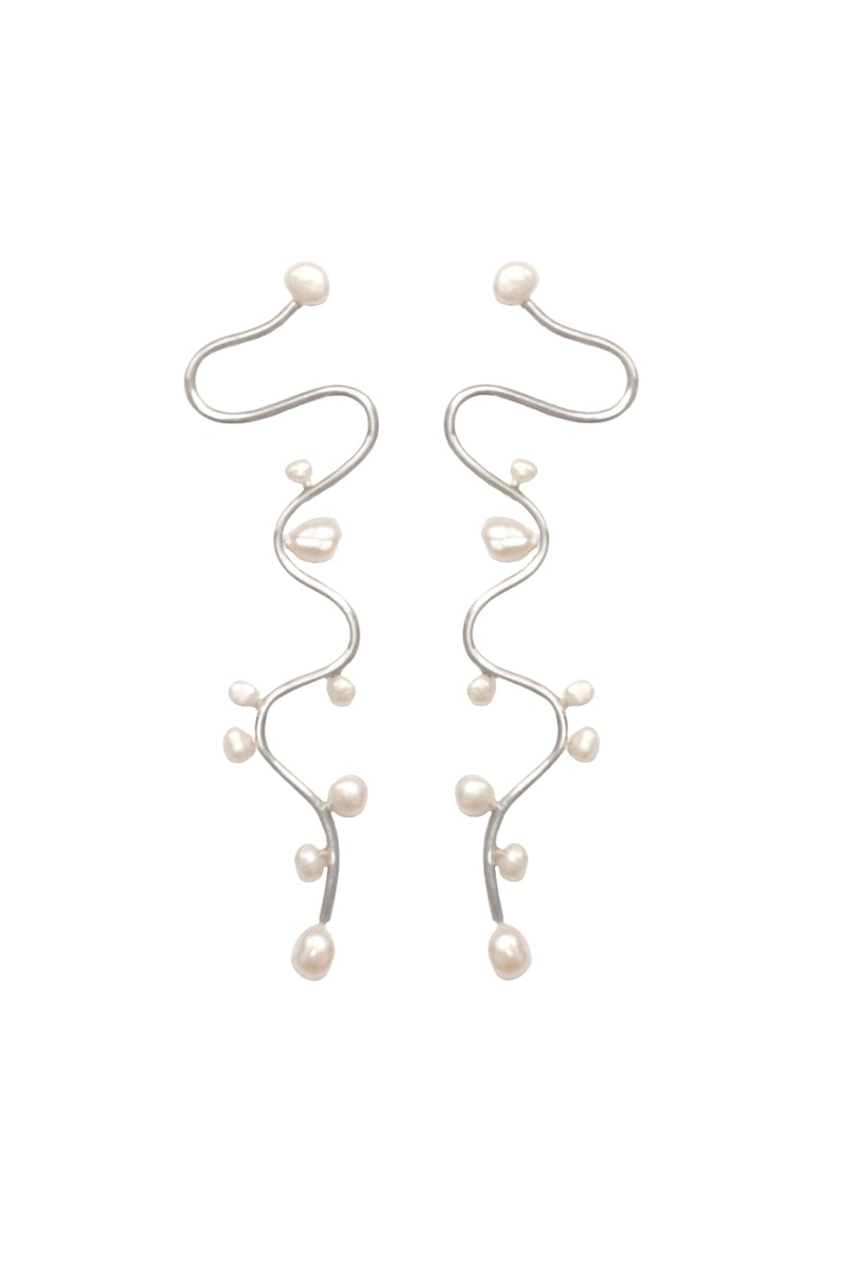 THE RIVER PEARL EARRINGS - SILVER Earrings Albert Coll 