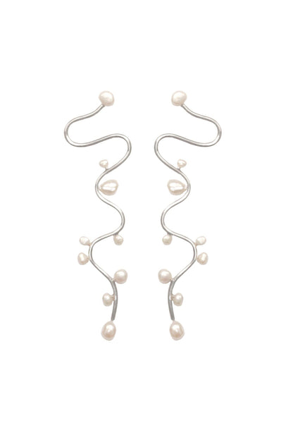THE RIVER PEARL EARRINGS - SILVER Earrings Albert Coll 
