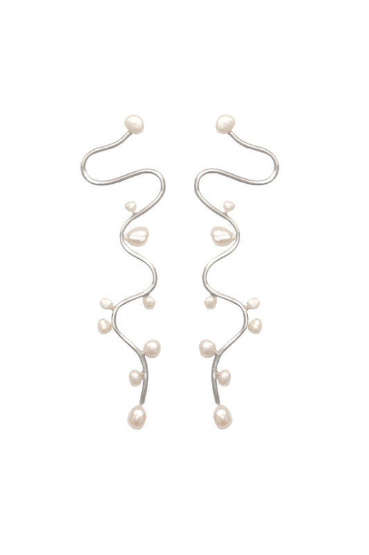 THE RIVER PEARL EARRINGS - SILVER Earrings Albert Coll 