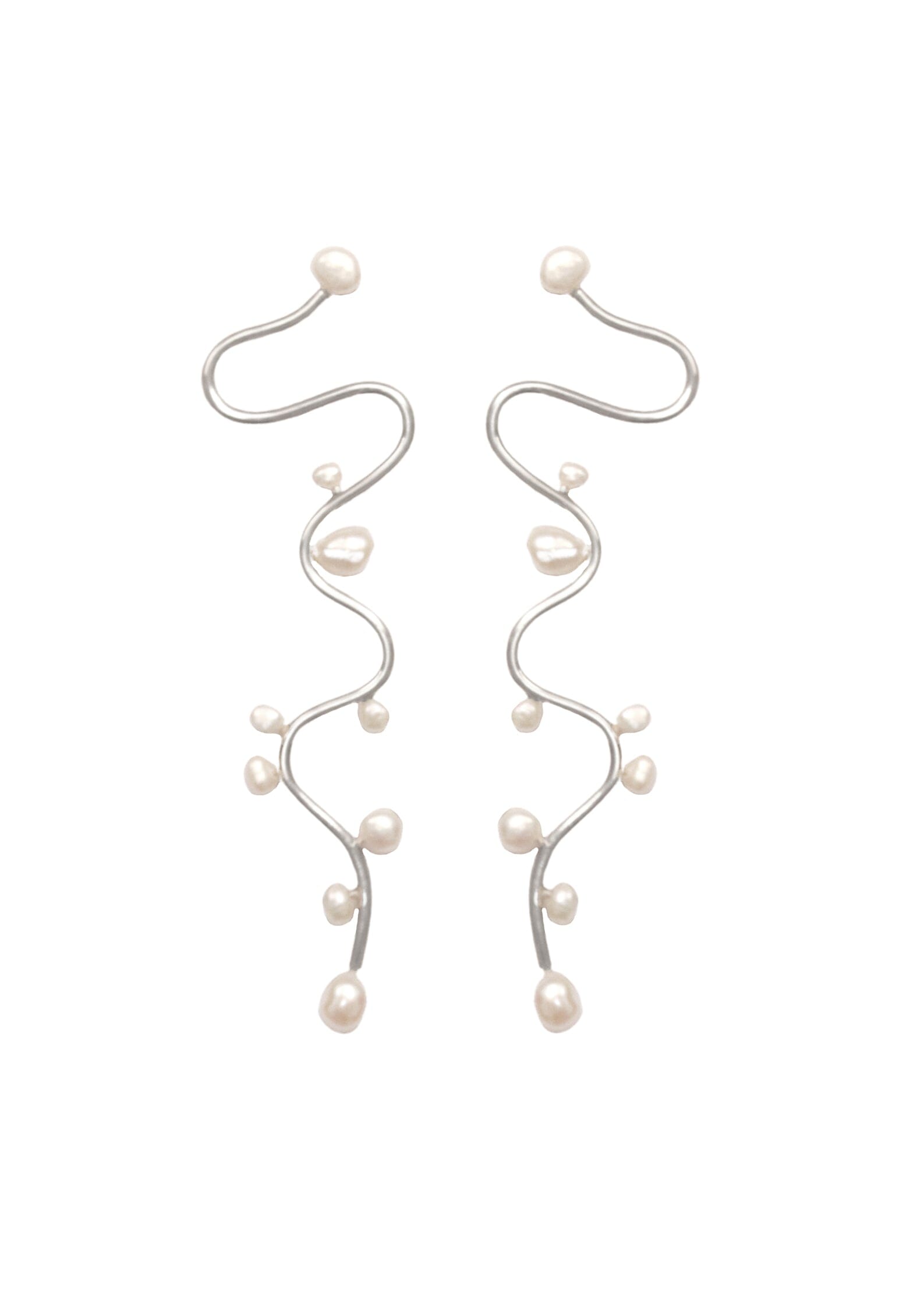 THE RIVER PEARL EARRINGS - SILVER Earrings Albert Coll 