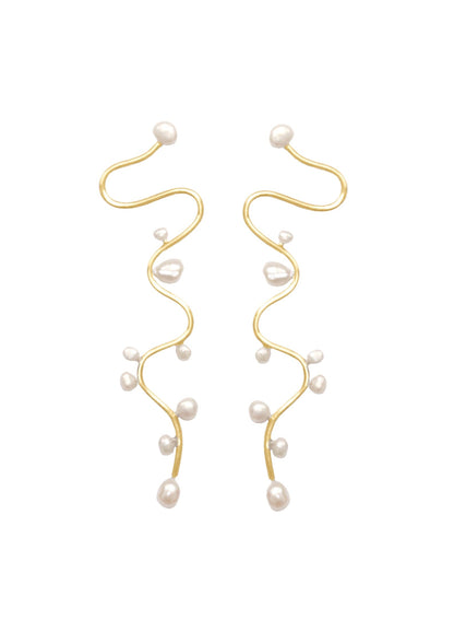 THE RIVER PEARL EARRINGS - VERMEIL Earrings Albert Coll 