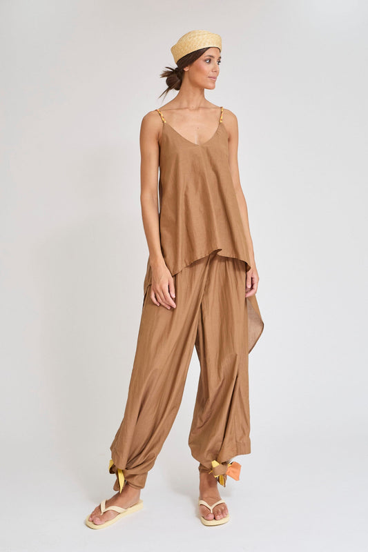 TOP BIDASOA MARRON Tops and Blouses Zaitegui Studio 