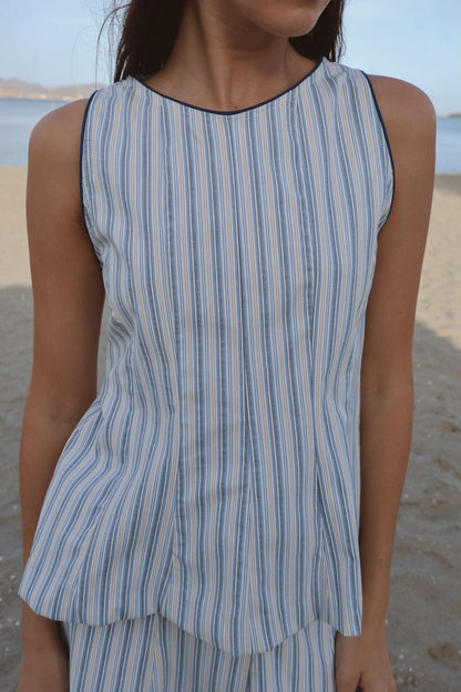 Top Calma Multirrayas Azul Tops and Blouses IPA BRAND 