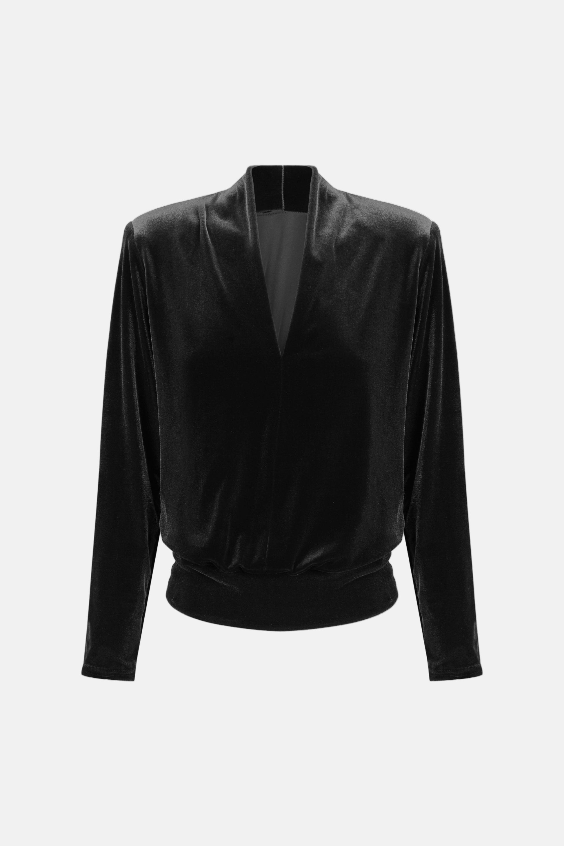 TOP CAMILA TERCIOPELO NEGRO Shirts & Tops Elisa Cortés 