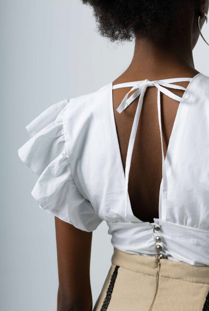 Top con volantes blanco Shirts & blouses E.R.A.X. 