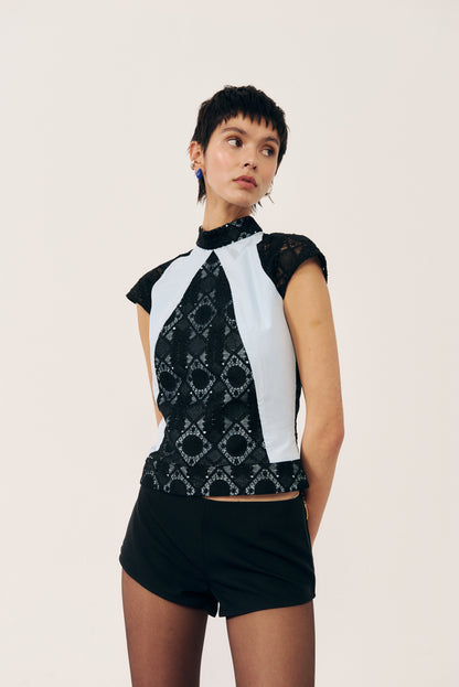 Top cortes étnico azul Shirts & Tops E.R.A.X. 