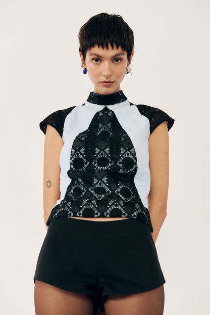 Top cortes étnico azul Shirts & Tops E.R.A.X. 