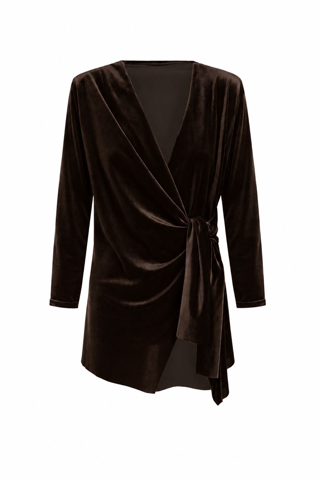 TOP CRUZADO TERCIOPELO Blouses Elisa Cortés MARRÓN 36 