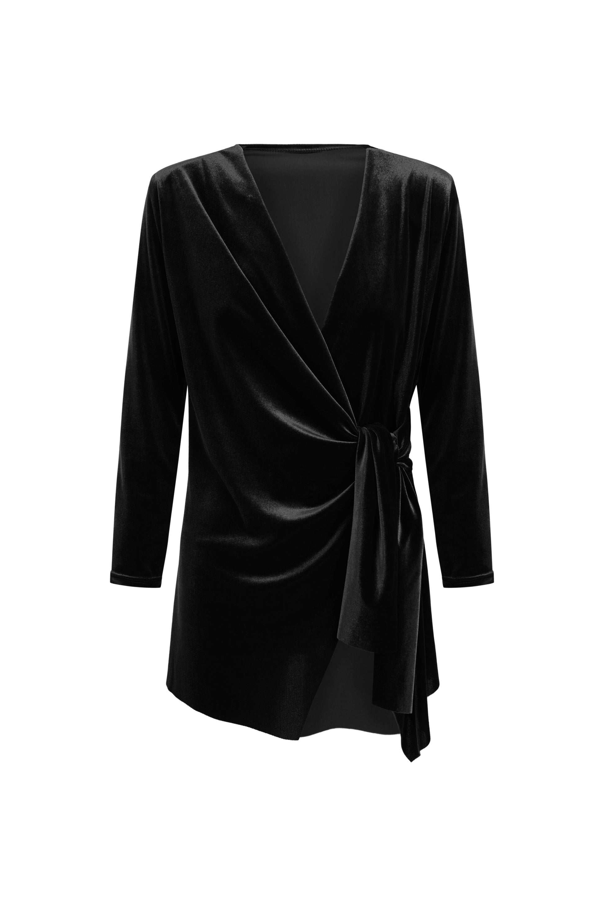 TOP CRUZADO TERCIOPELO NEGRO Tops and Blouses Elisa Cortés 