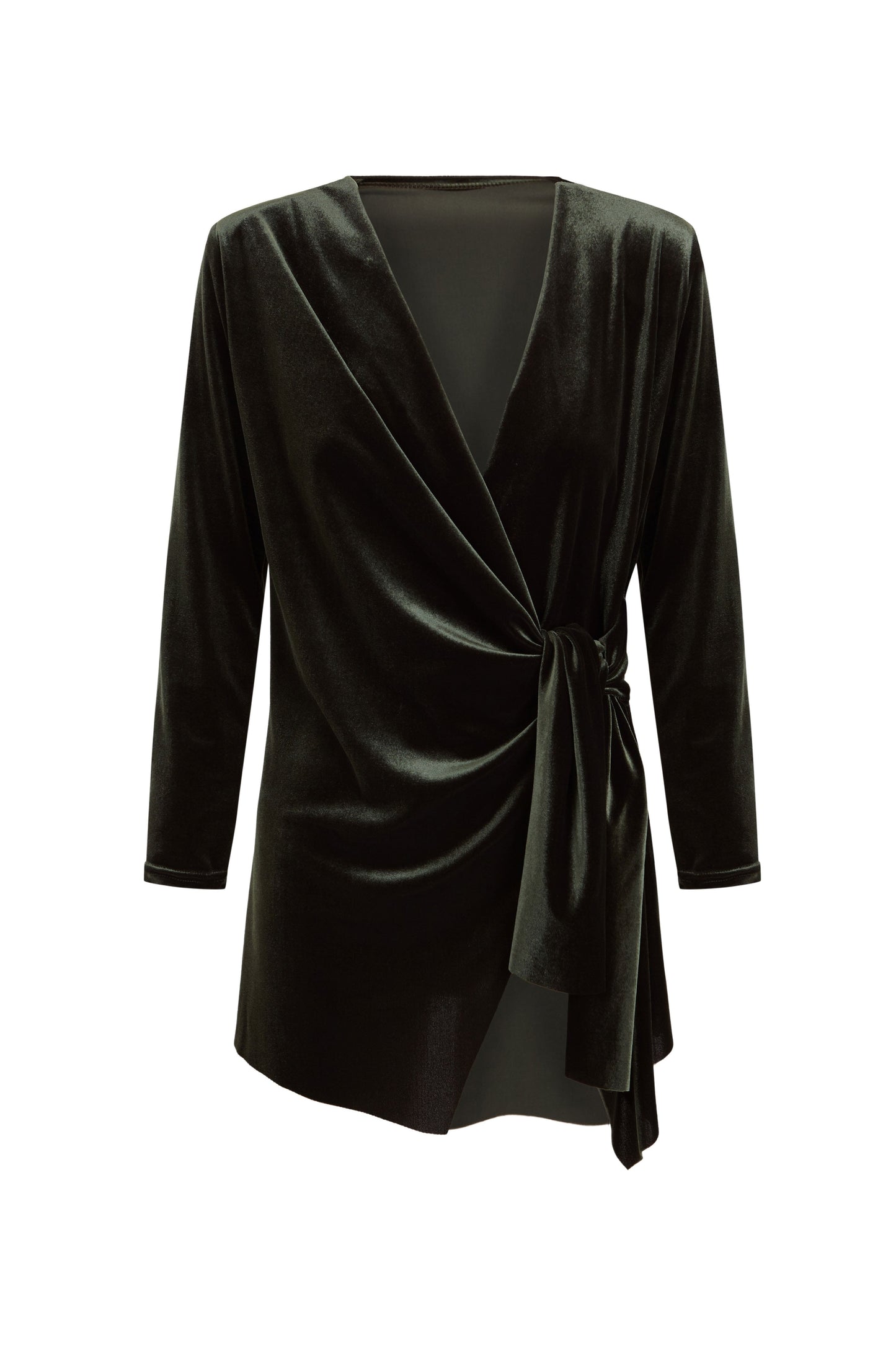 TOP CRUZADO TERCIPELO VERDE CAZA Shirts & Tops Elisa Cortés 