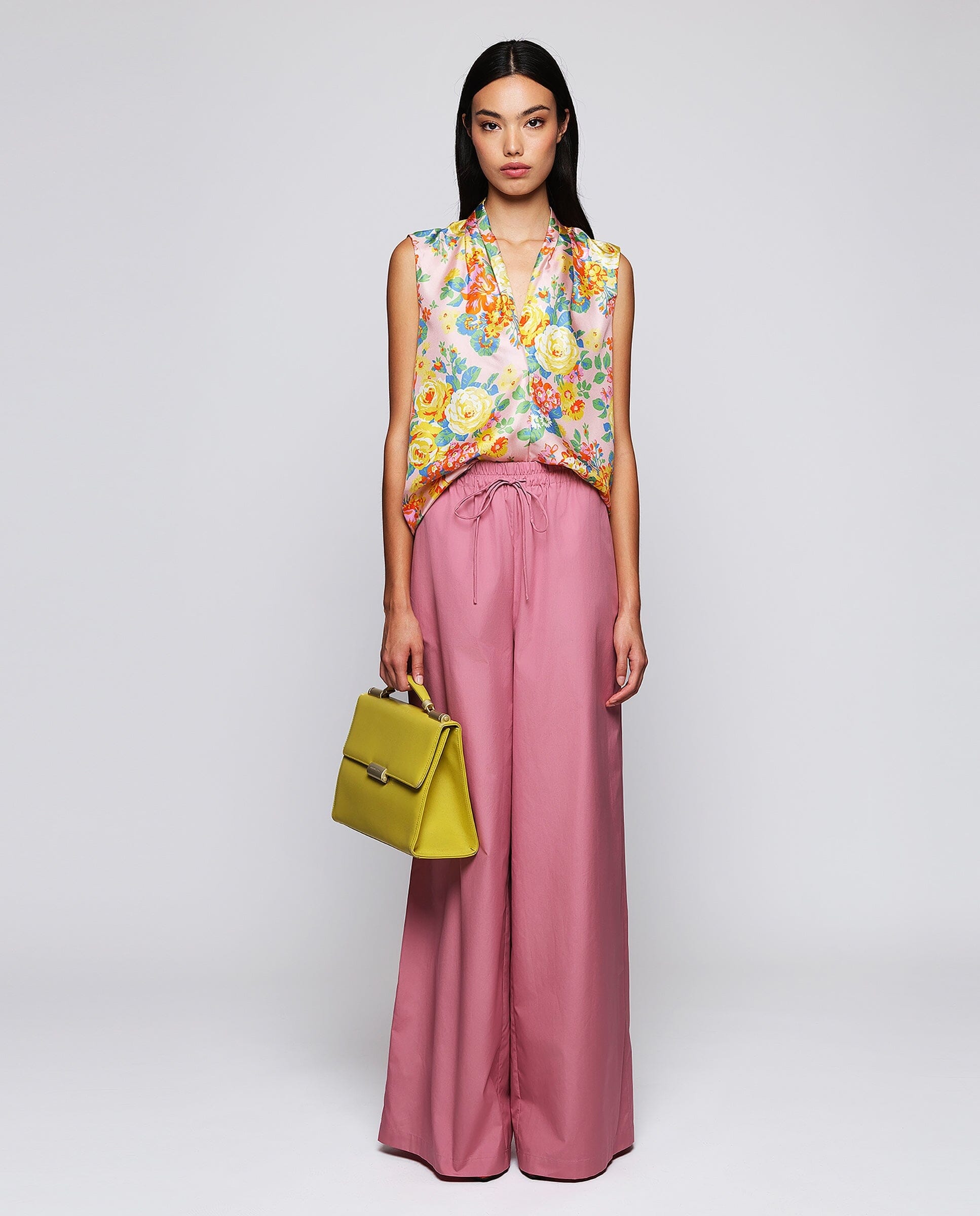 Top fluido rosa de seda Tops and Blouses Mirto 