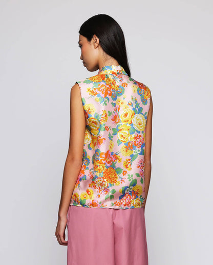 Top fluido rosa de seda Tops and Blouses Mirto 