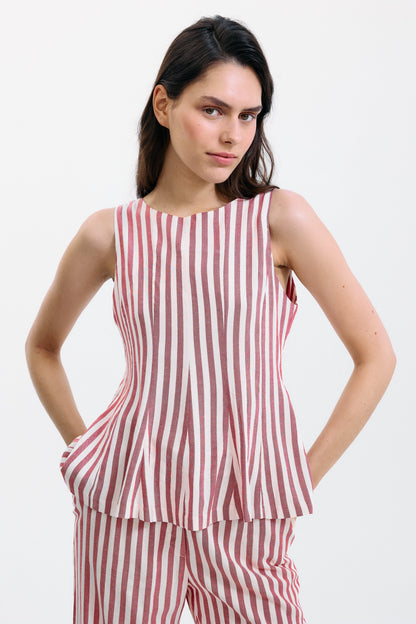 Top Gelosia Rayas Blanco y Rojo Tops and Blouses IPA BRAND 