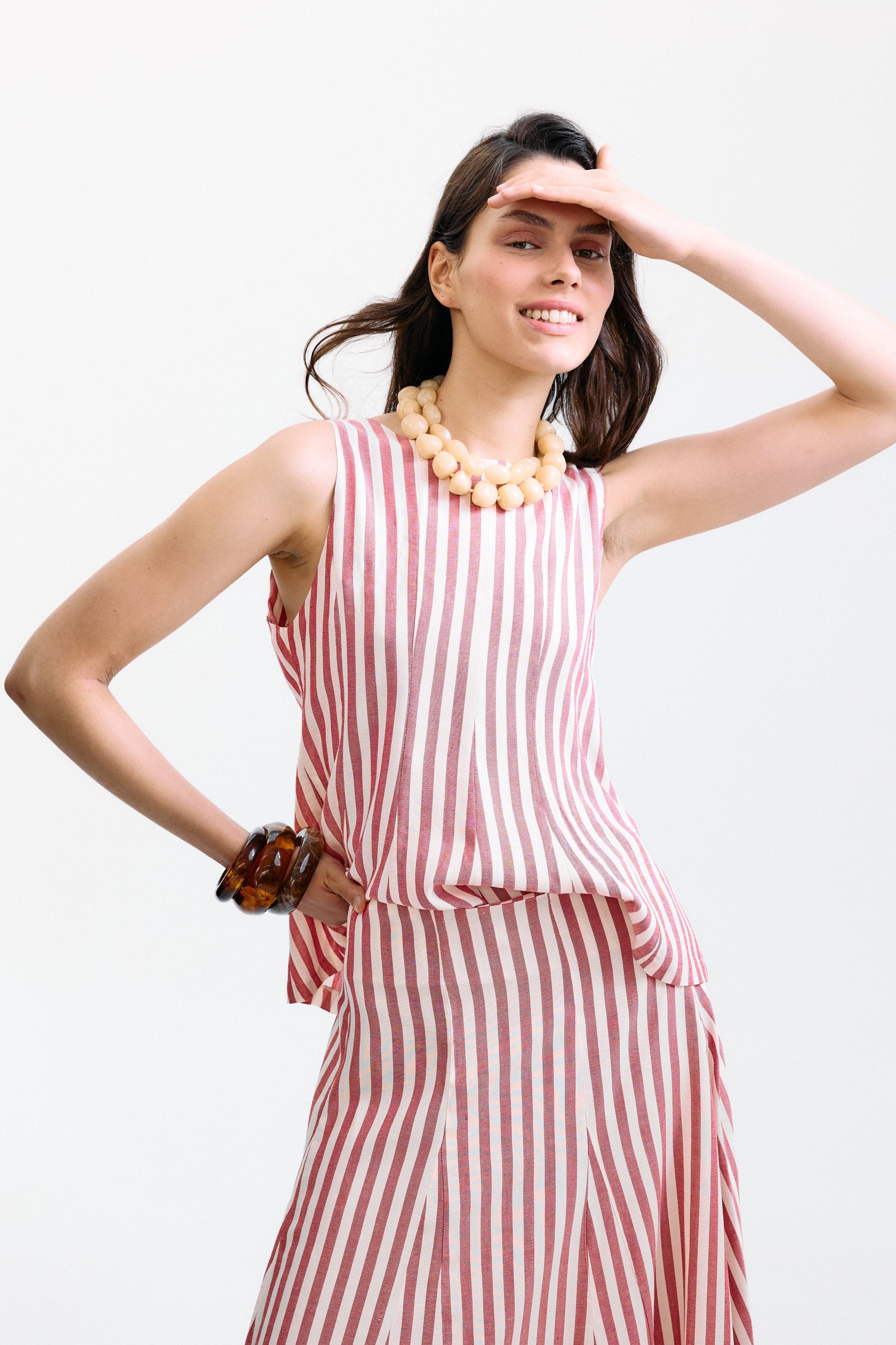 Top Gelosia Rayas Blanco y Rojo Tops and Blouses IPA BRAND 