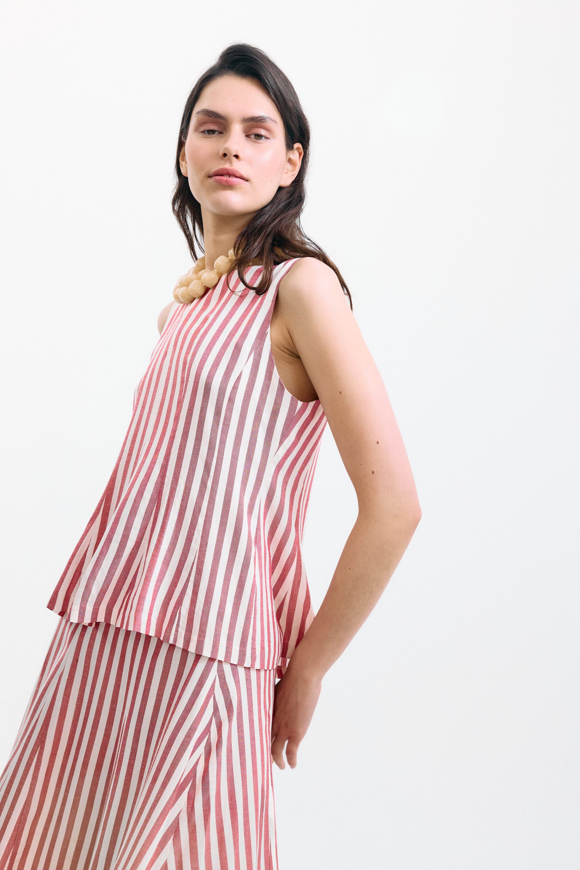 Top Gelosia Rayas Blanco y Rojo Tops and Blouses IPA BRAND 