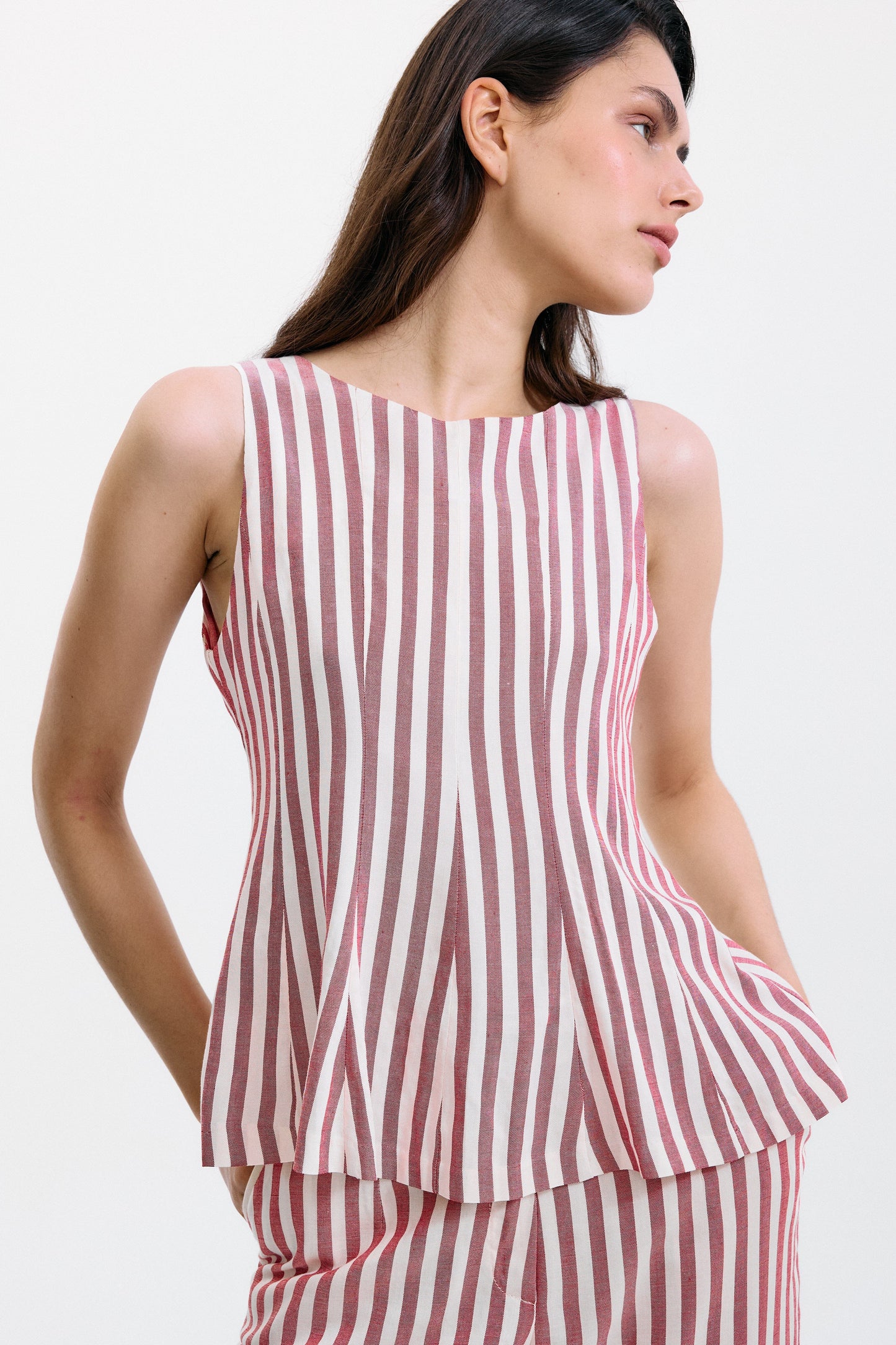 Top Gelosia Rayas Blanco y Rojo Tops and Blouses IPA BRAND 