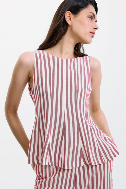 Top Gelosia Rayas Blanco y Rojo Tops and Blouses IPA BRAND 