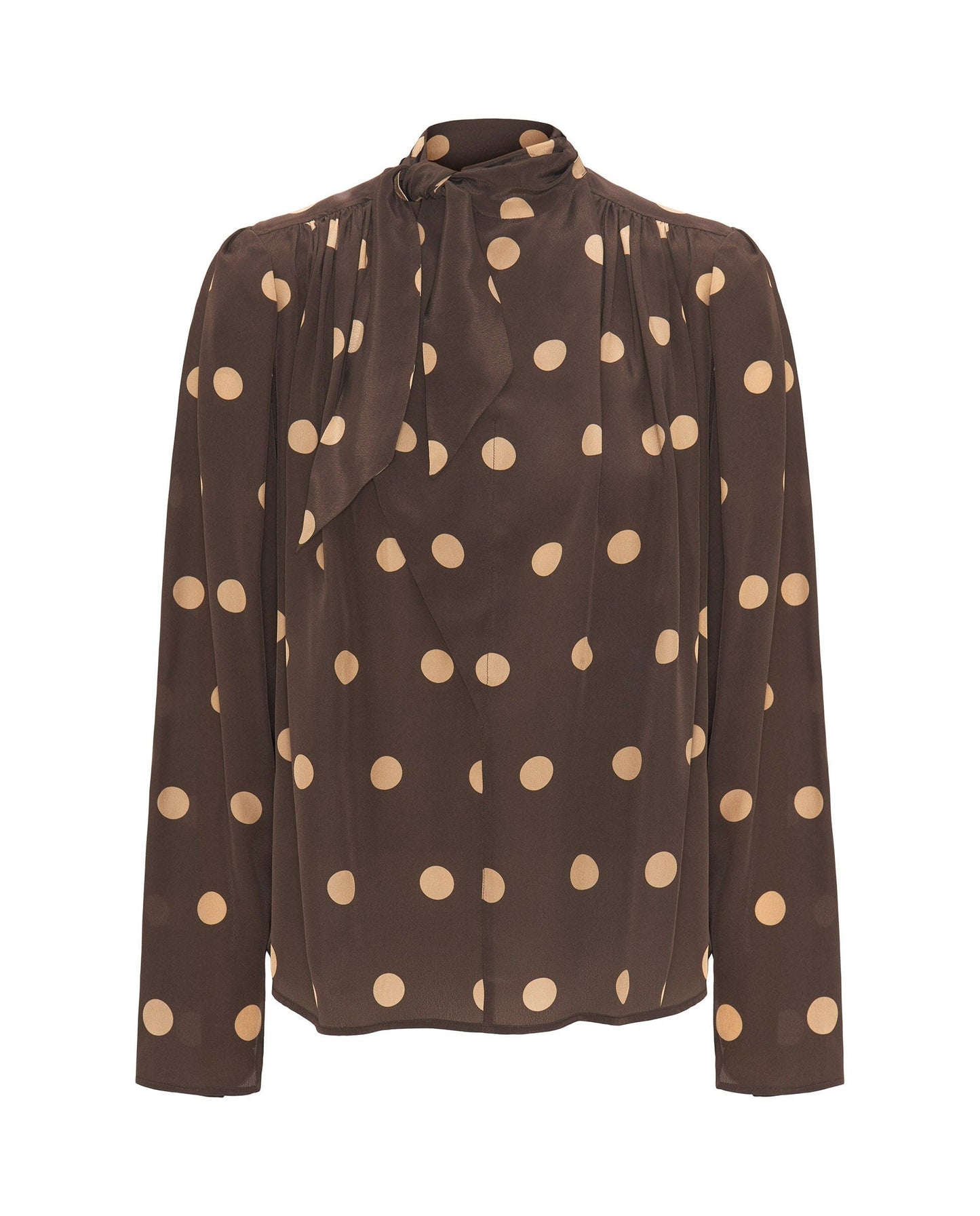 Top marrón estampado lunares beige Shirts & Tops Mirto 