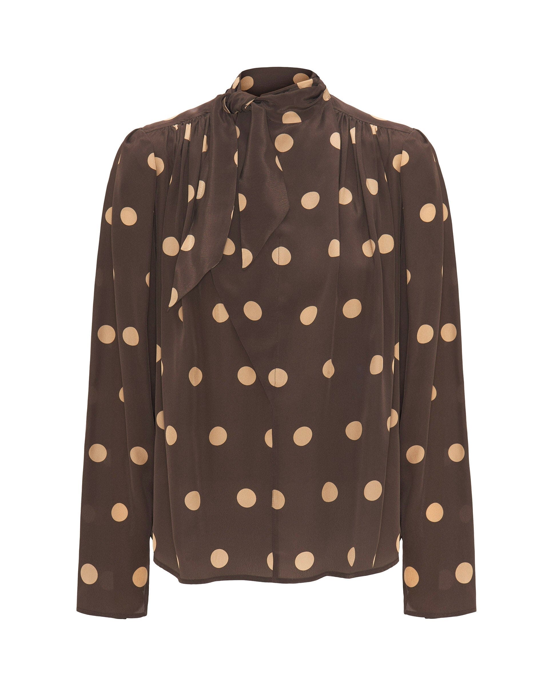 Top marrón estampado lunares beige Shirts & Tops Mirto 