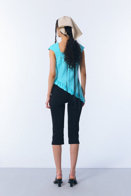Top "memoria" en algodón turquesa Tops and Blouses E.R.A.X. 