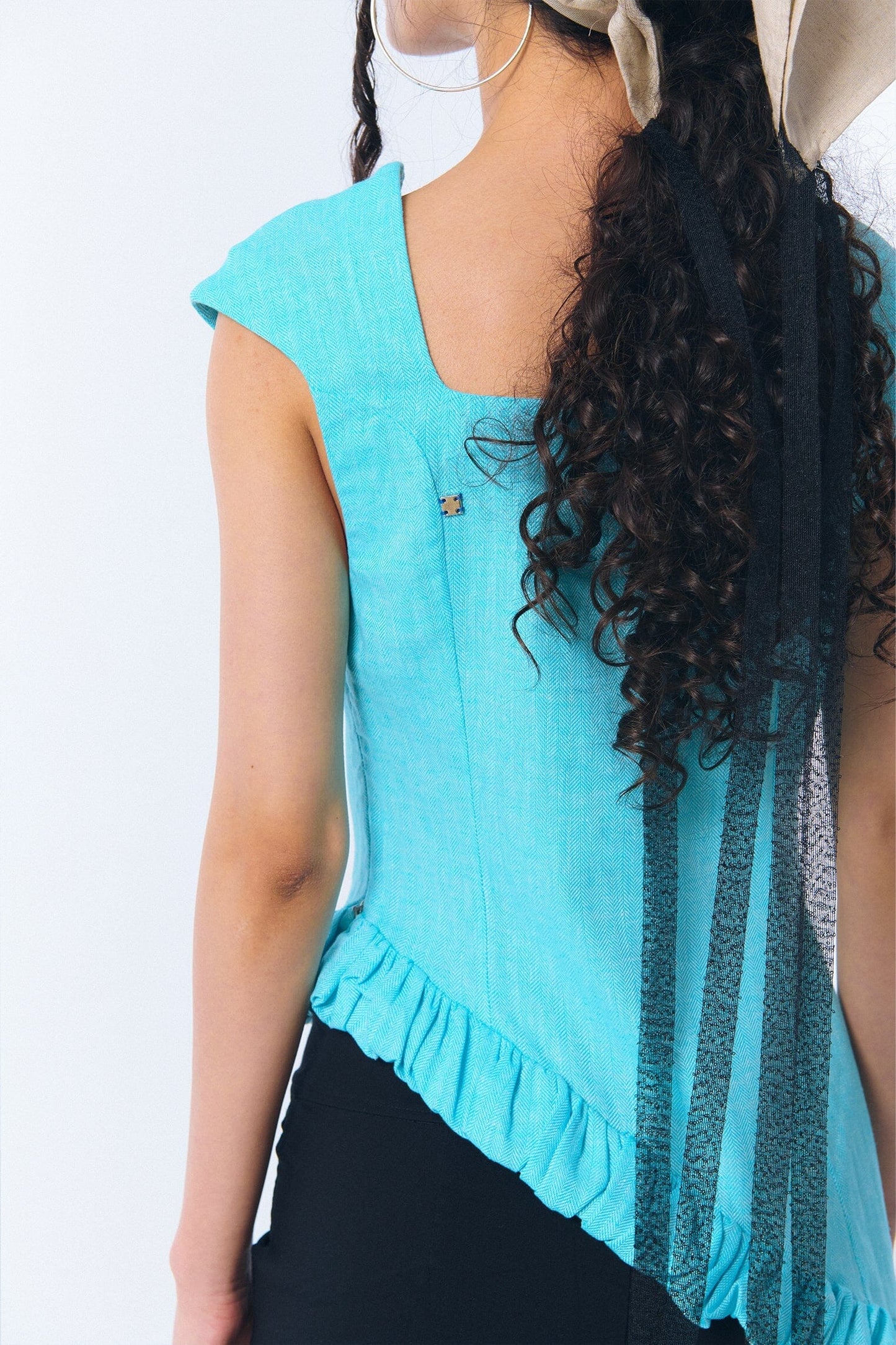 Top "memoria" en algodón turquesa Tops and Blouses E.R.A.X. 