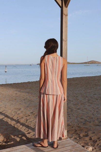 Top Ola Rayas Coral y Lila Tops and Blouses IPA BRAND 