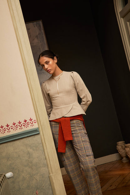 Top Peplum Rose Tops and Blouses IPA BRAND 