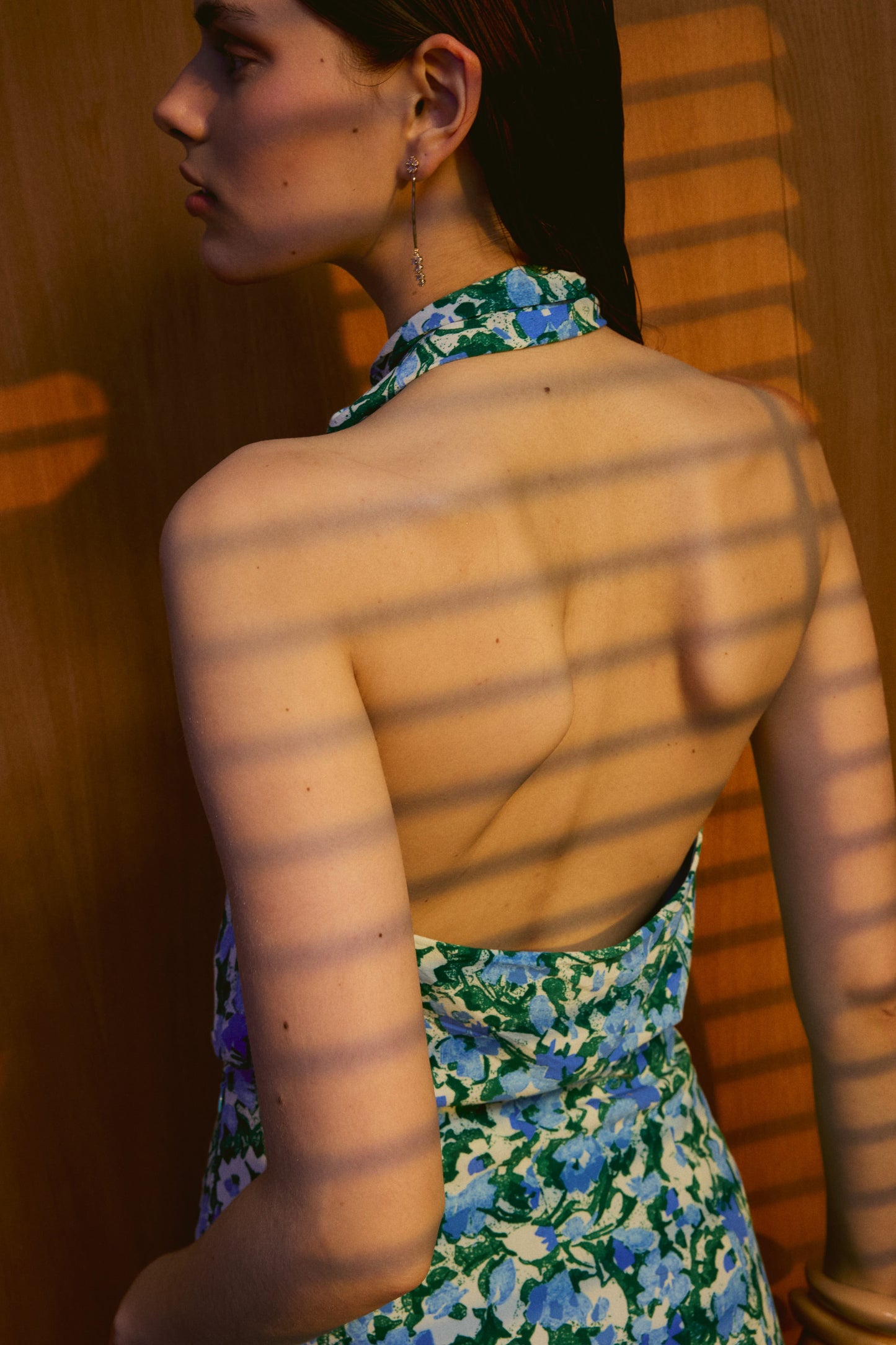 Top Positano Flores Azul y Verde Tops and Blouses IPA BRAND 