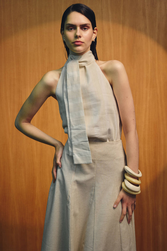 Top Vela Crudo Rayas Beige Tops and Blouses IPA BRAND 