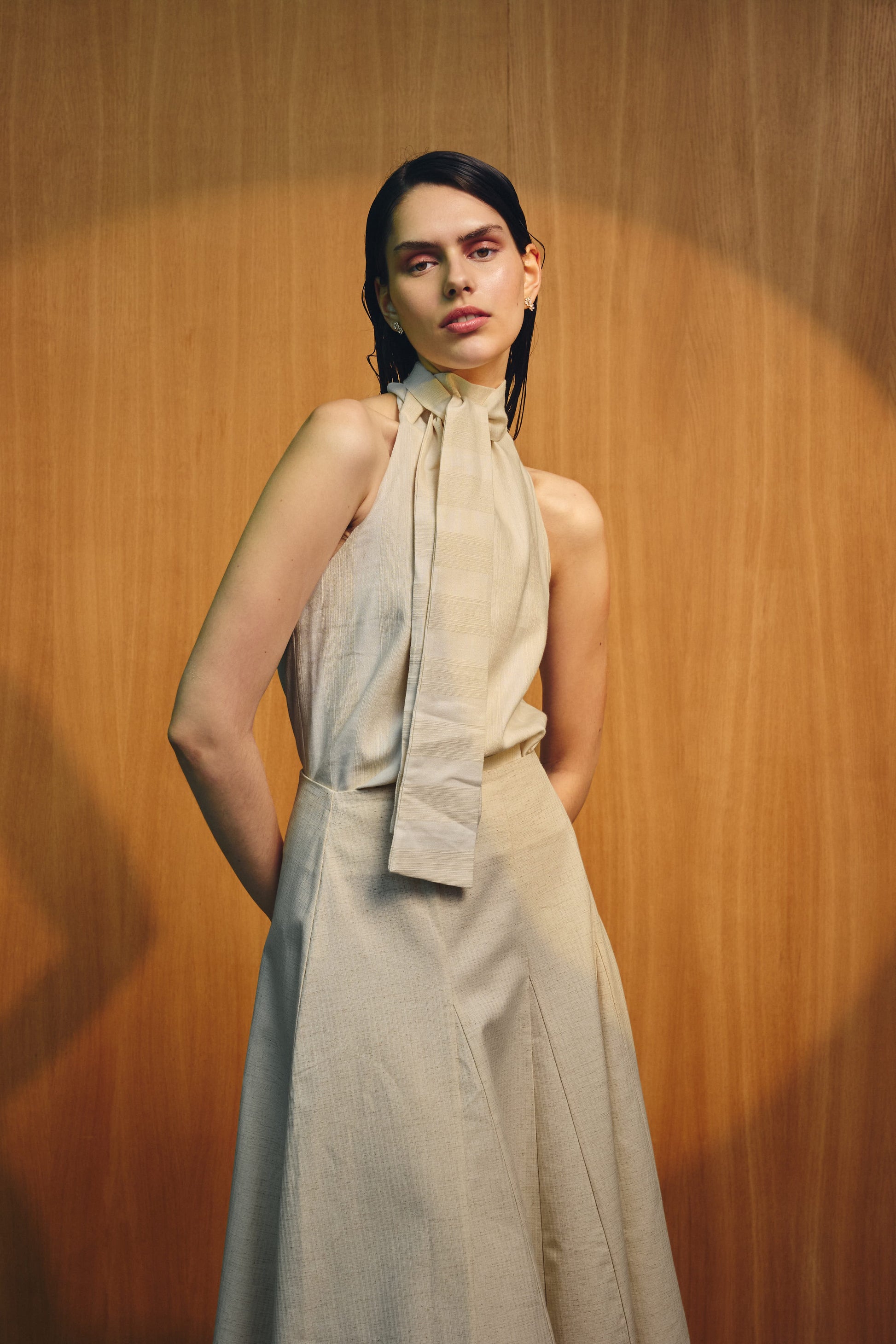 Top Vela Crudo Rayas Beige Tops and Blouses IPA BRAND 