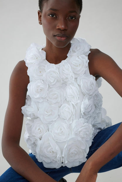 Top with handmade flowers Tops and Blouses Tot-Hom 