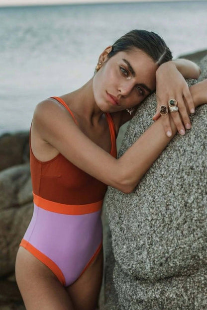 TRAJE DE BAÑO HORIZONTE BIMINI TERRA / LILA / NARANJA COLECCIÓN BIMINI MUR Swimwear 