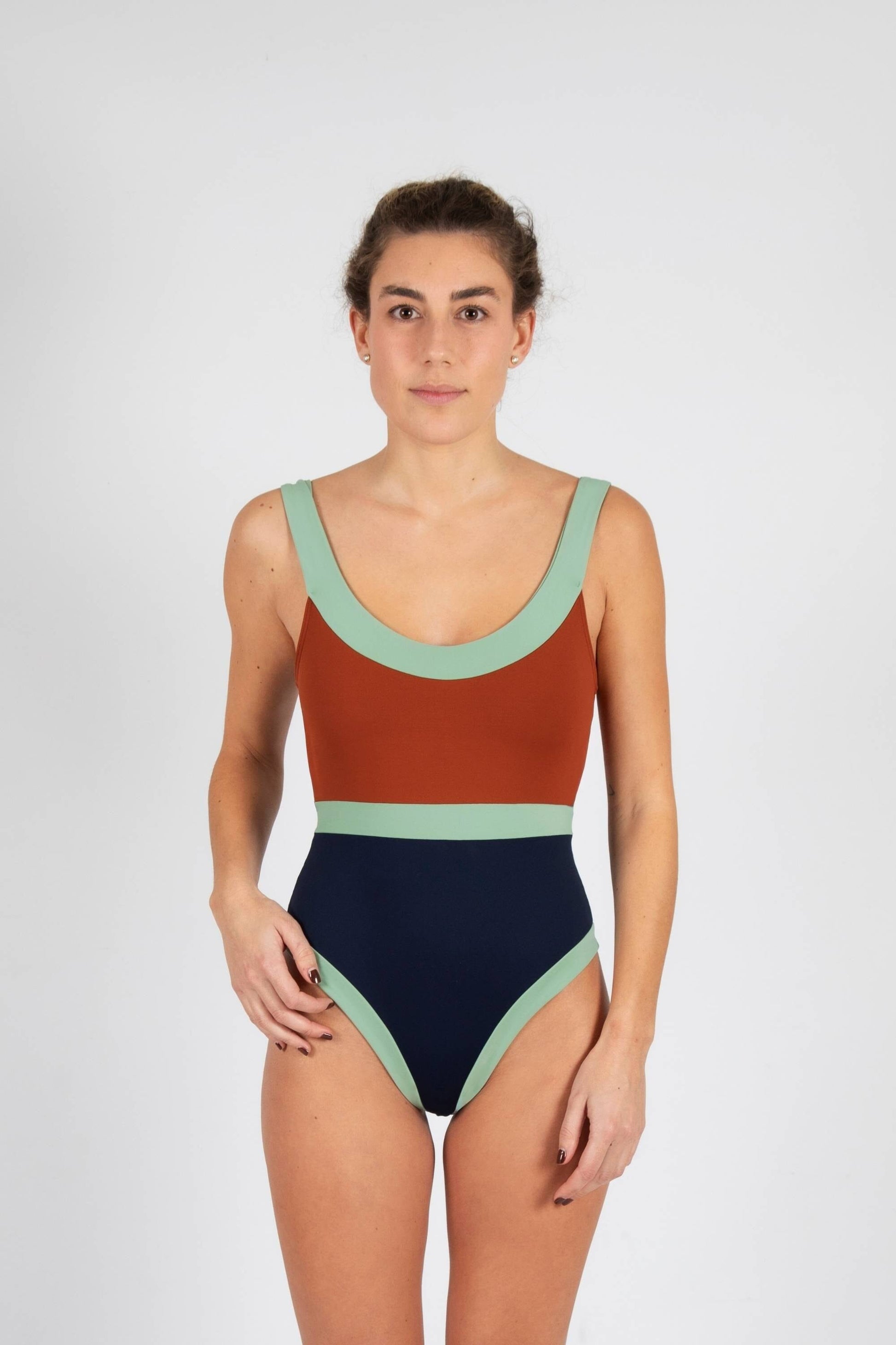 TRAJE DE BAÑO HORIZONTE BIMINI TERRA / MARINO / MENTA Swimwear MUR Swimwear 