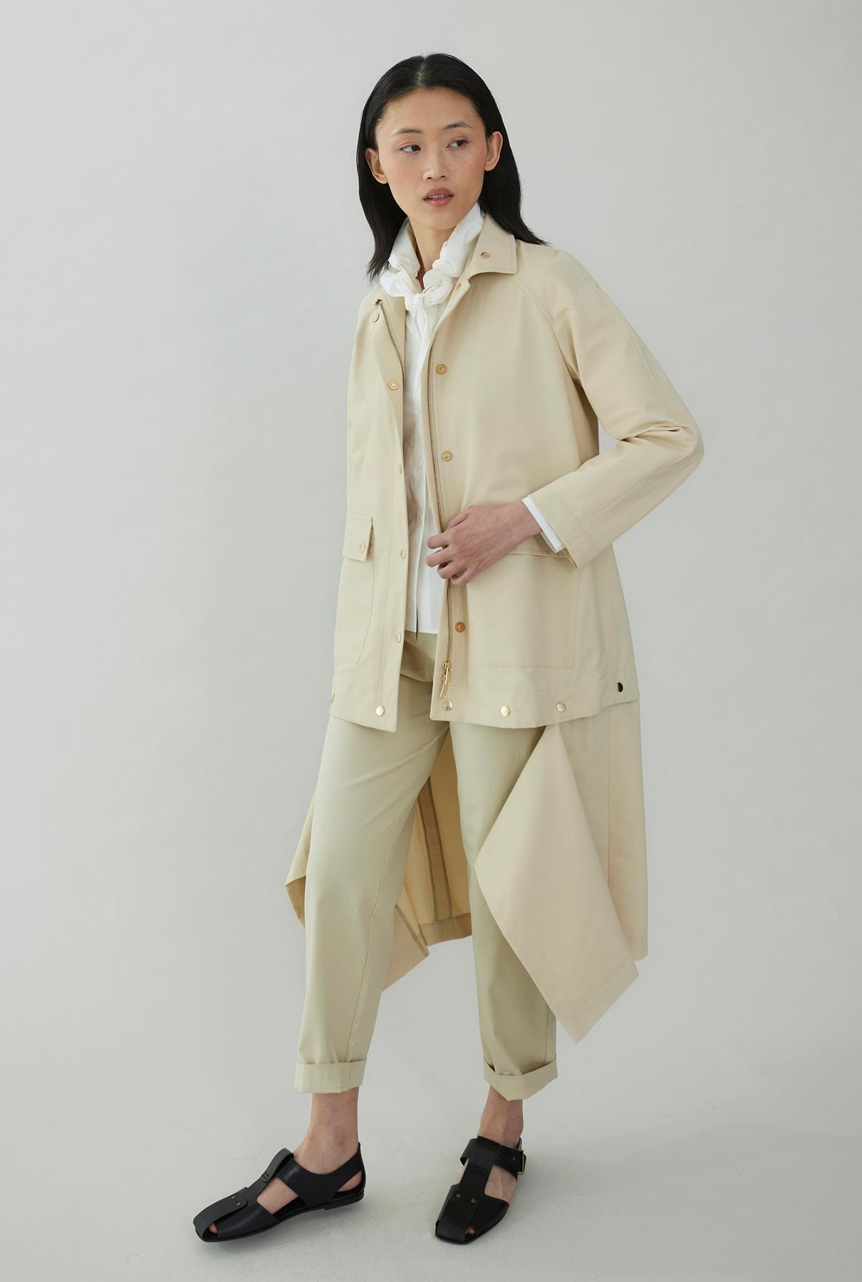 Trench coat with magnets for shortening Coats Tot-Hom 