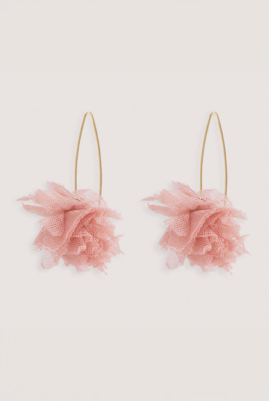 Tul Largos Rosa Empolvado Earrings Malababa 