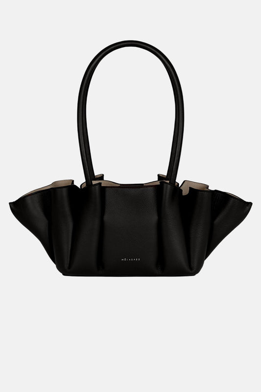 TULIP BAG | BLACK LEATHER BAG Moi & Sass 