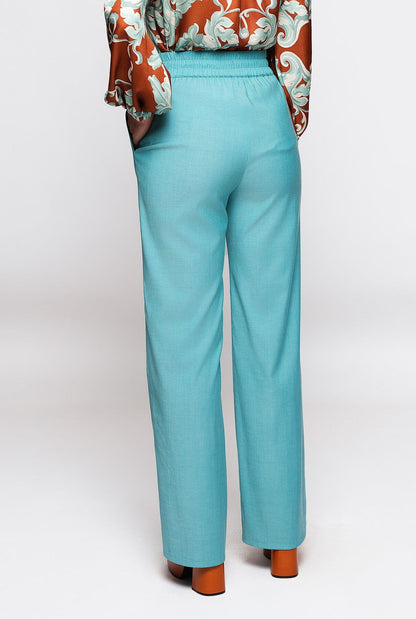 Turquoise wool trousers Trousers Mirto 