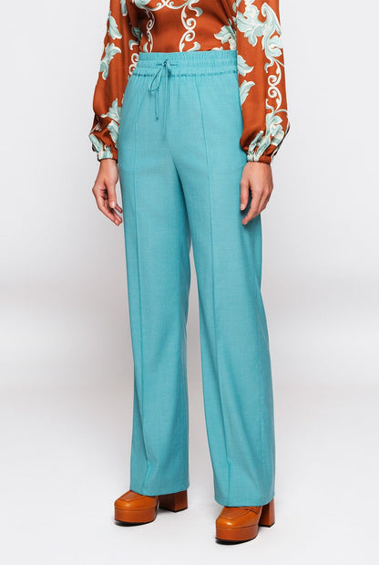 Turquoise wool trousers Trousers Mirto 