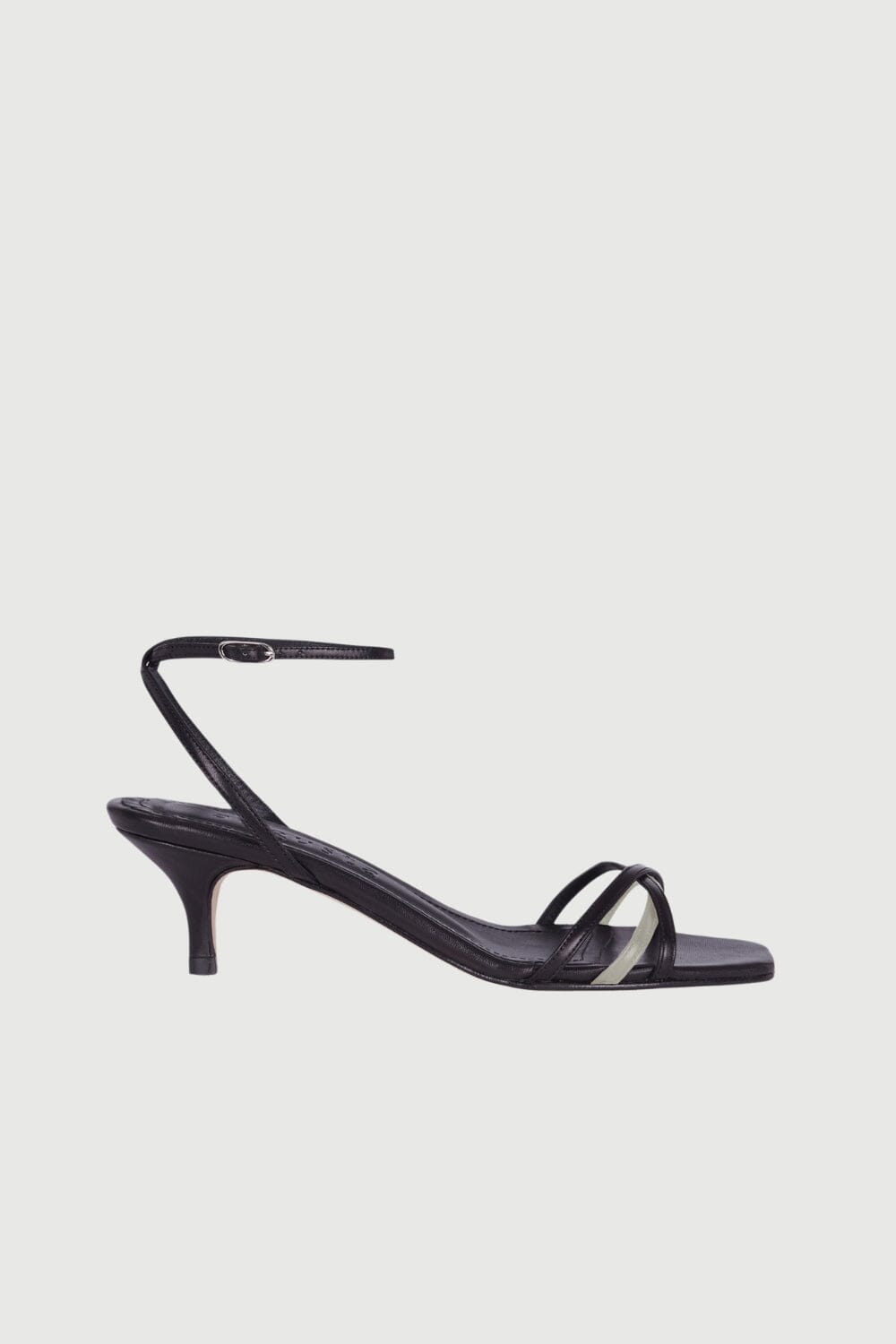 Uma Sandals in Black & White Leather Flat sandals AUGUSTA 