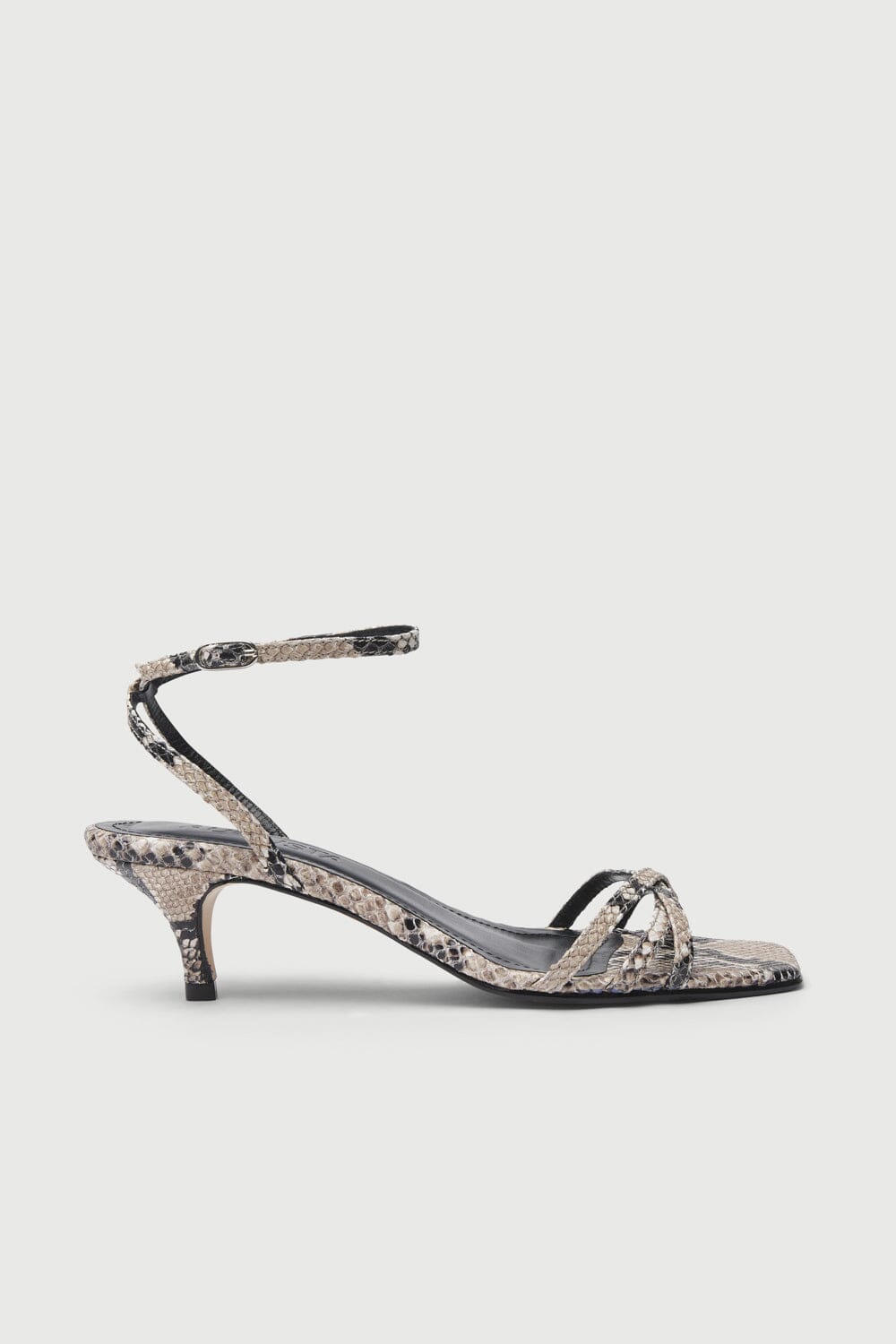 Uma Sandals in Snake Print Leather Heels AUGUSTA 