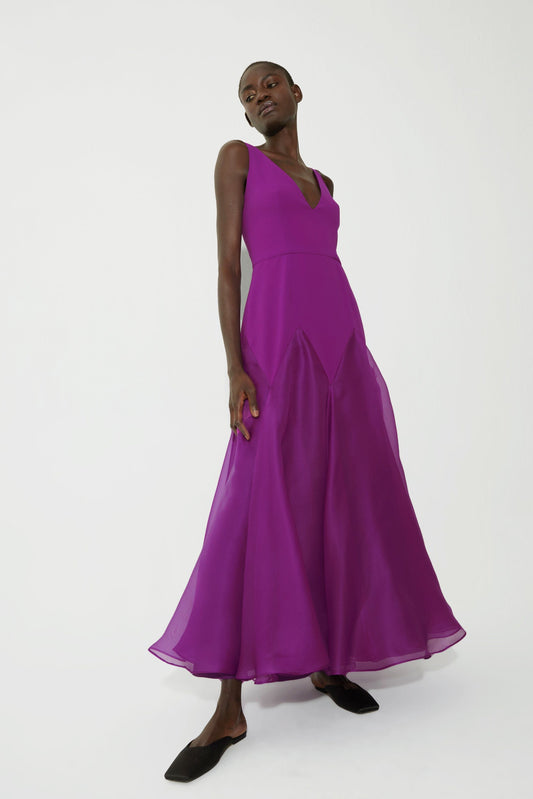 V-neck dress with godets Dresses Tot-Hom 