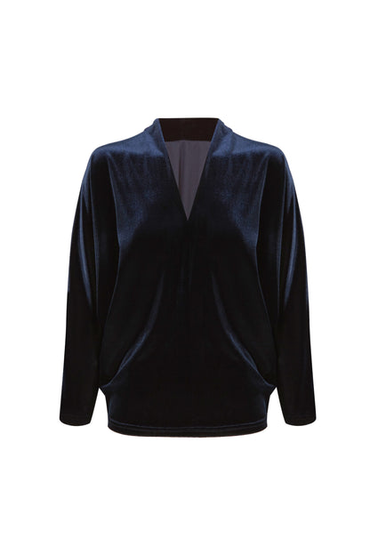 Valentina Velvet Top Blouses Elisa Cortés AZUL MARINO 36 