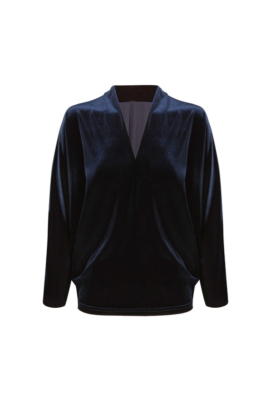 Valentina Velvet Top Blouses Elisa Cortés AZUL MARINO 36 