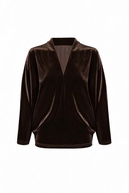 Valentina Velvet Top Blouses Elisa Cortés MARRÓN 36 