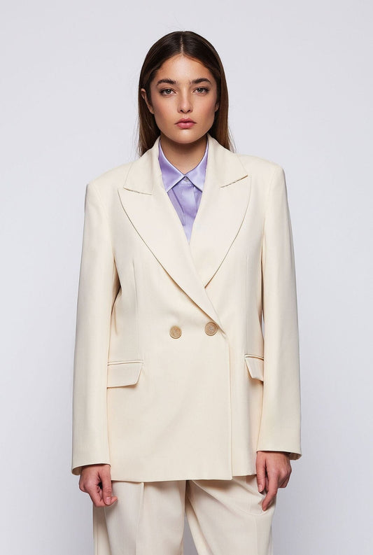 Vanilla wool crossed blazer Jackets Mirto 